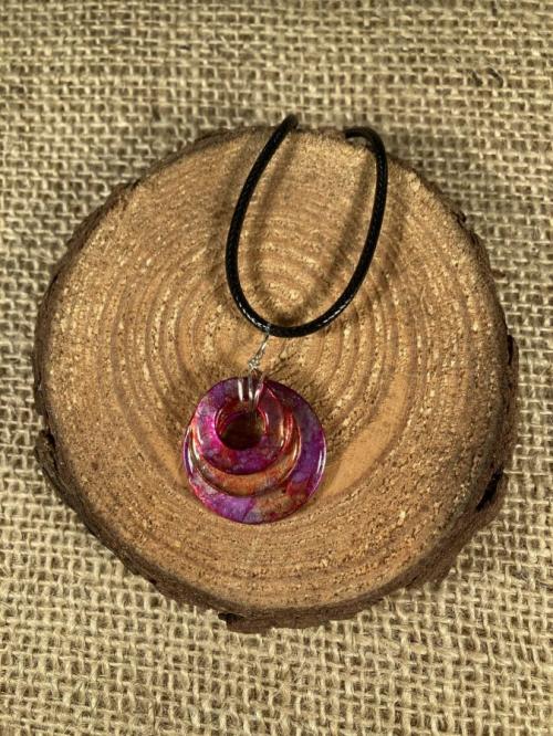 Pink &amp; Orange Triple Washer Pendant