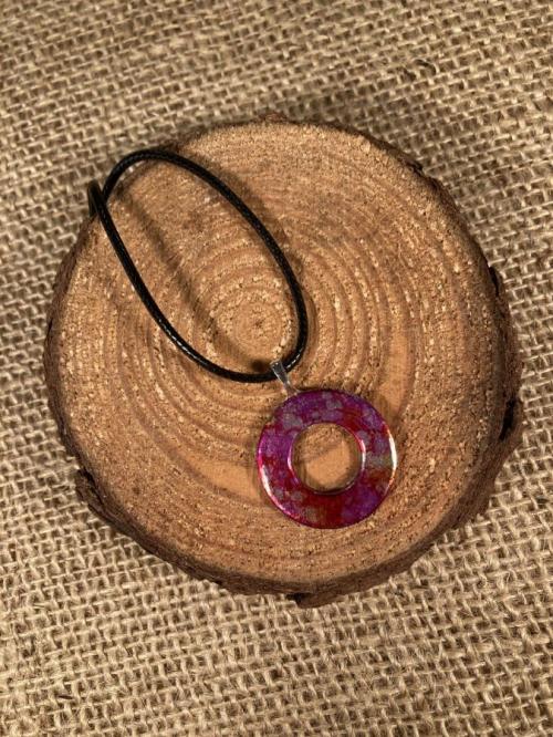 Pink &amp; Orange Washer Pendant