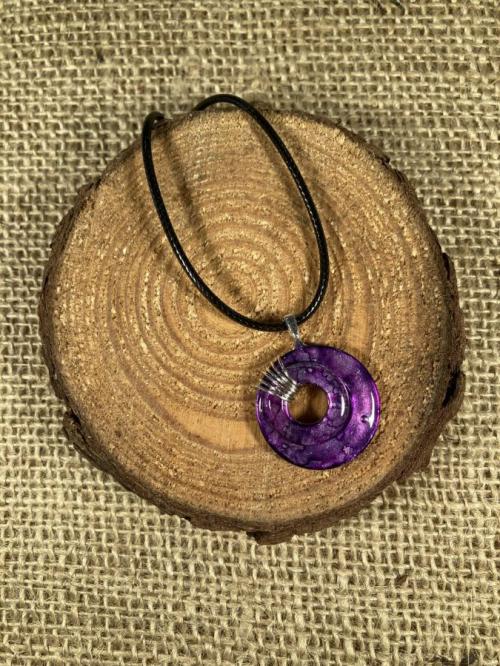 Purple Double Washer Pendant