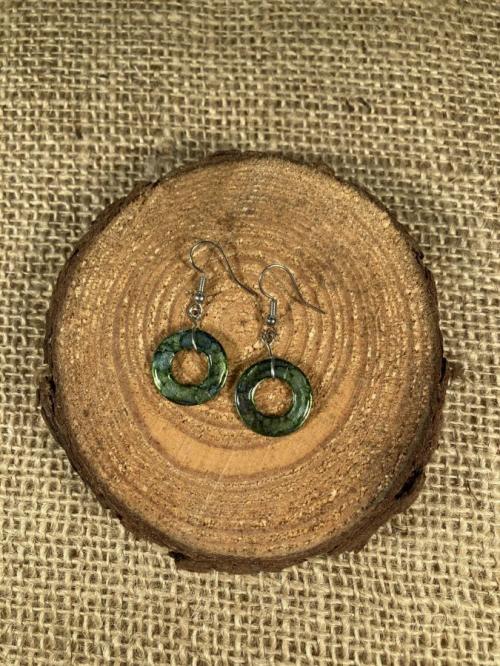 Green &amp; Blue Washer Earrings