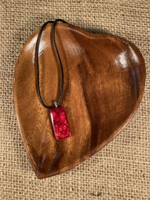 Crimson Red Domino Pendant