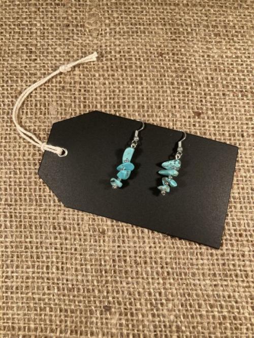 Turquoise &amp; Silver Bead Earrings