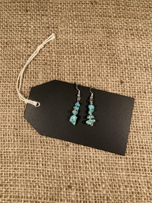 Turquoise &amp; Silver Bead Earrings