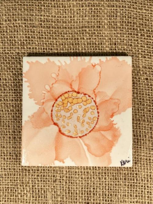 Shell Pink Flower Coaster