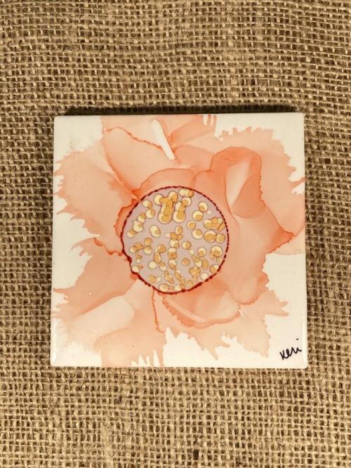 Shell Pink Flower Coaster