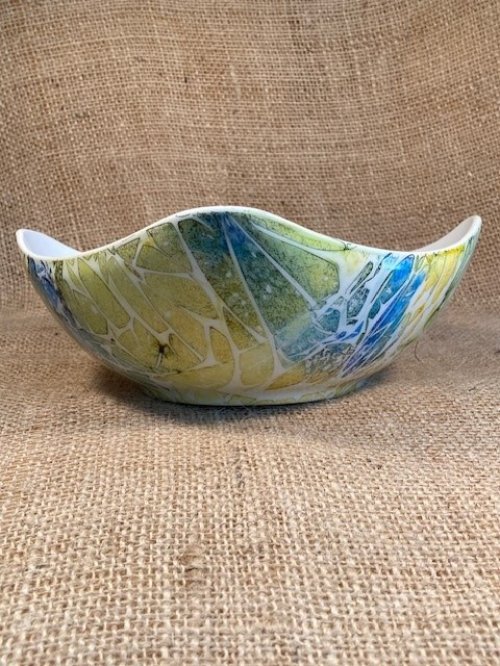 Nature Large Square Bowl - Yellow, Green, Blue