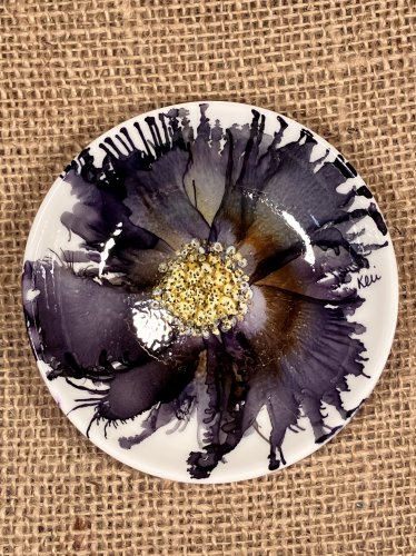 Eggplant Flower Trinket Dish