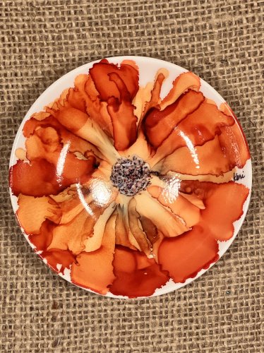 Terra Cotta Flower Trinket Dish