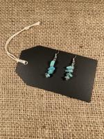 Turquoise &amp; Silver Bead Earrings